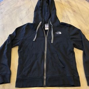 Womens The North Face Full Zip Black Hoodie Sweatshirt Size Medium